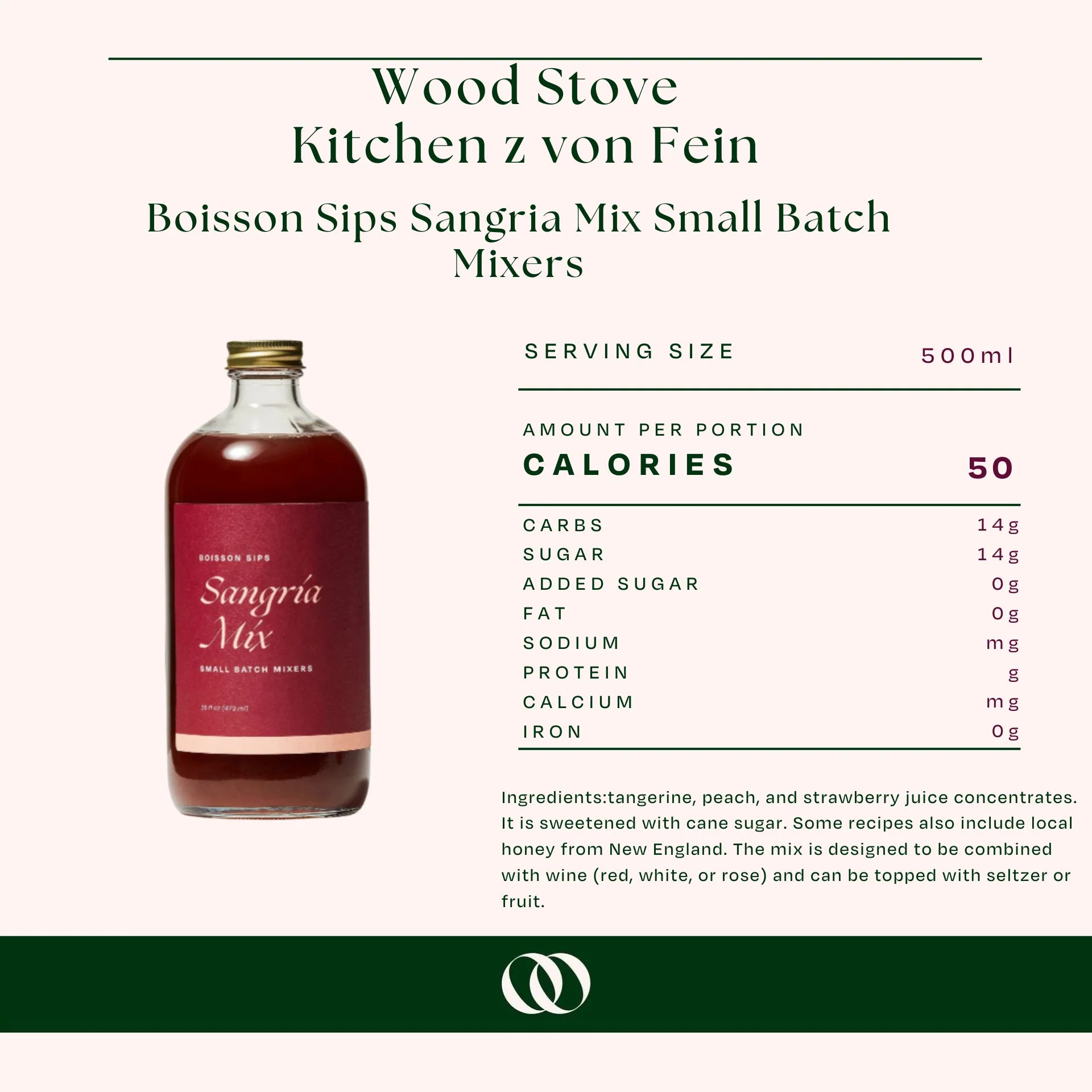 Wood Stove Kitchen - Boisson Sips Sangria Mix Small Batch Mixers - Image 3