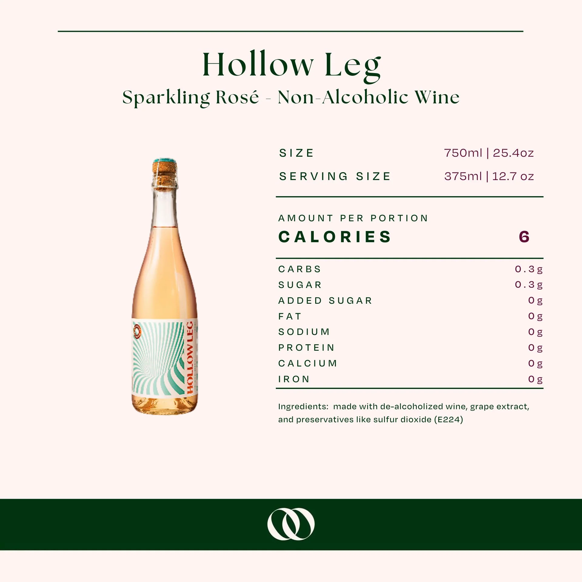Hollow Leg - Sparkling Rosé - Non-Alcoholic Wine - Image 4