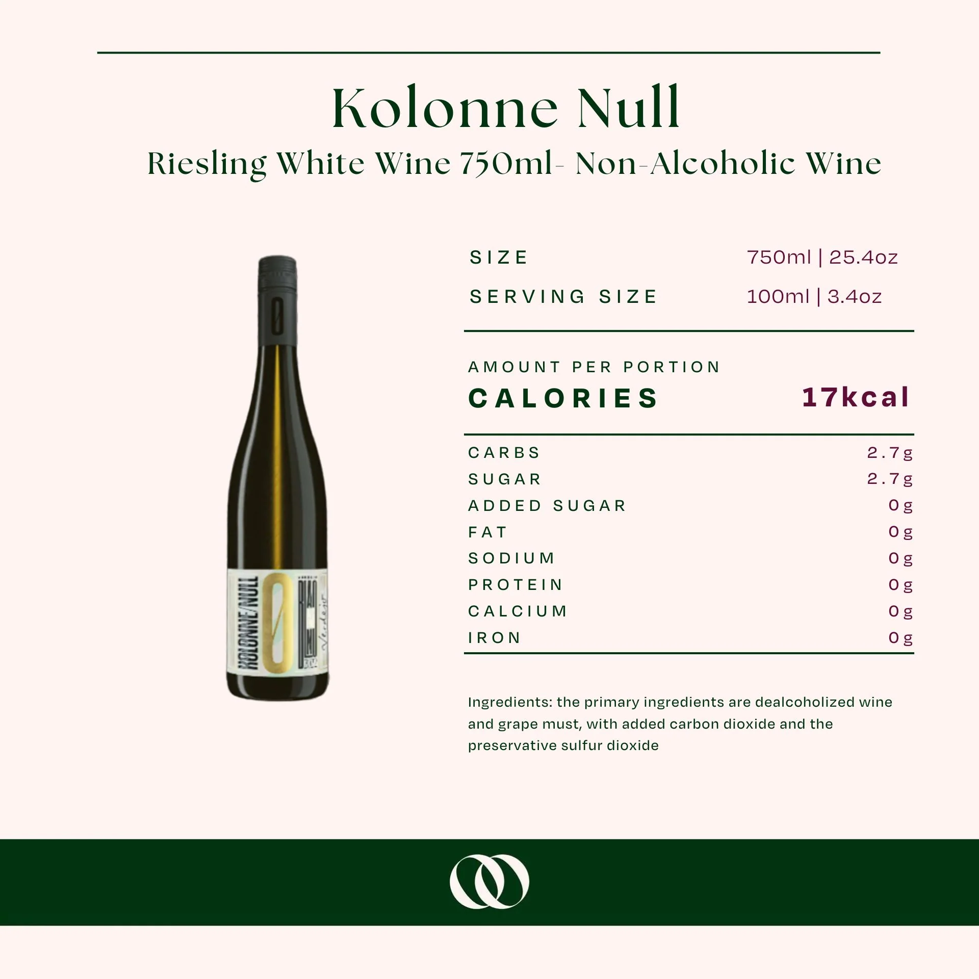 Kolonne Null - Riesling White Wine 750ml- Non-Alcoholic Wine - Image 3
