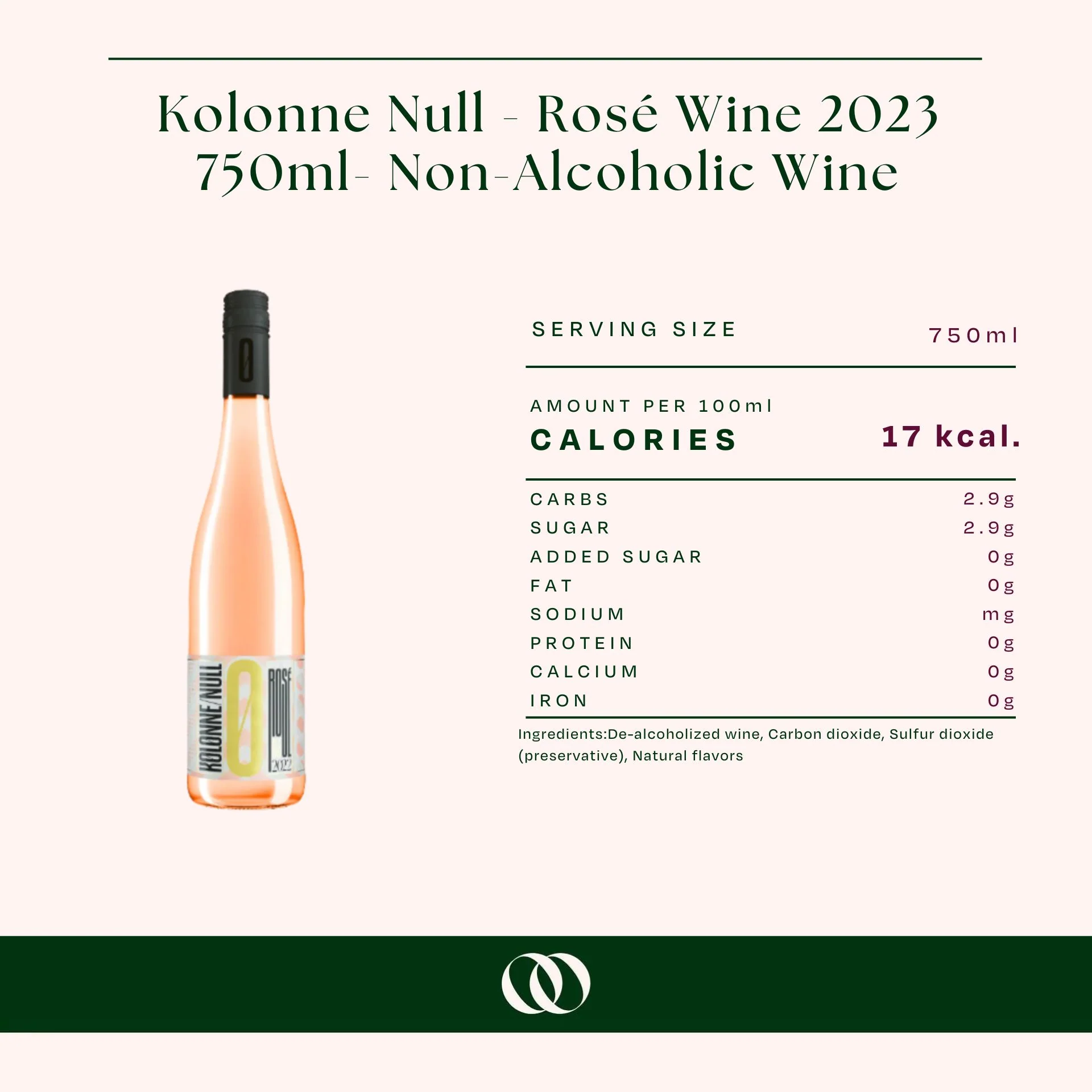 Kolonne Null - Rosé Wine 750ml- Non-Alcoholic Wine - Image 3