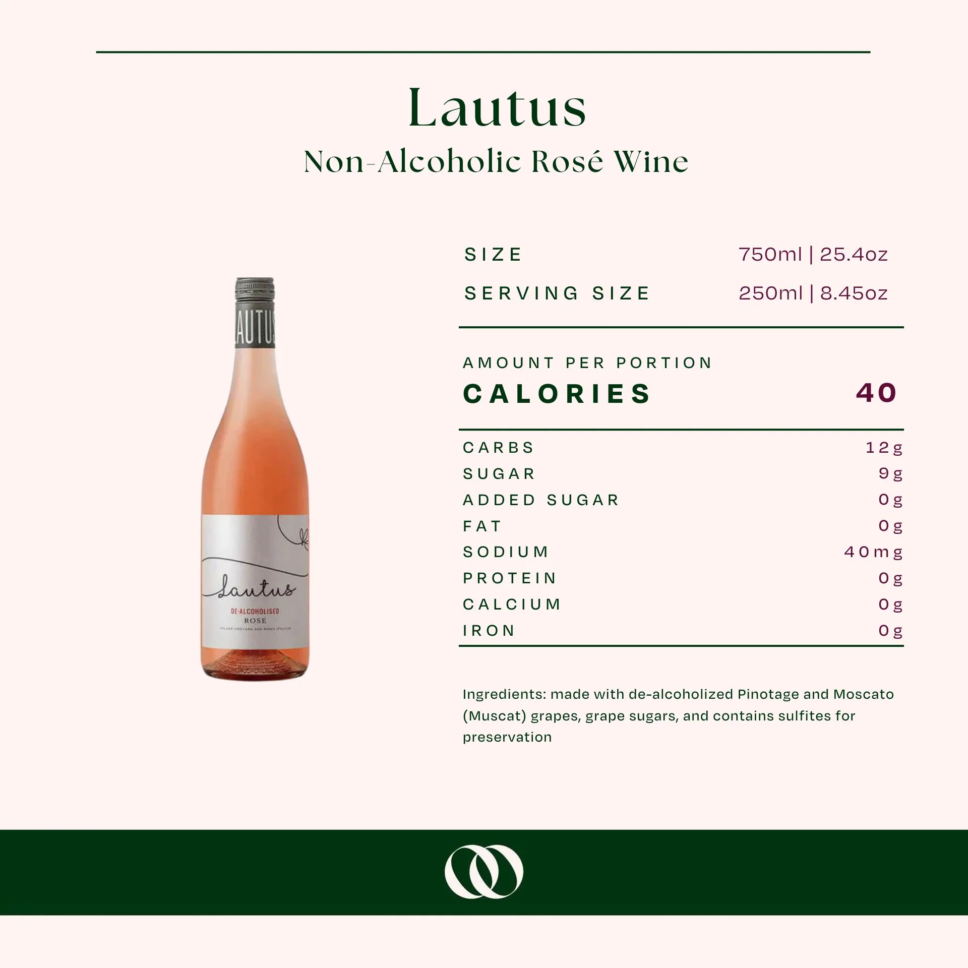 Lautus Non-Alcoholic Rosé Wine - Image 3