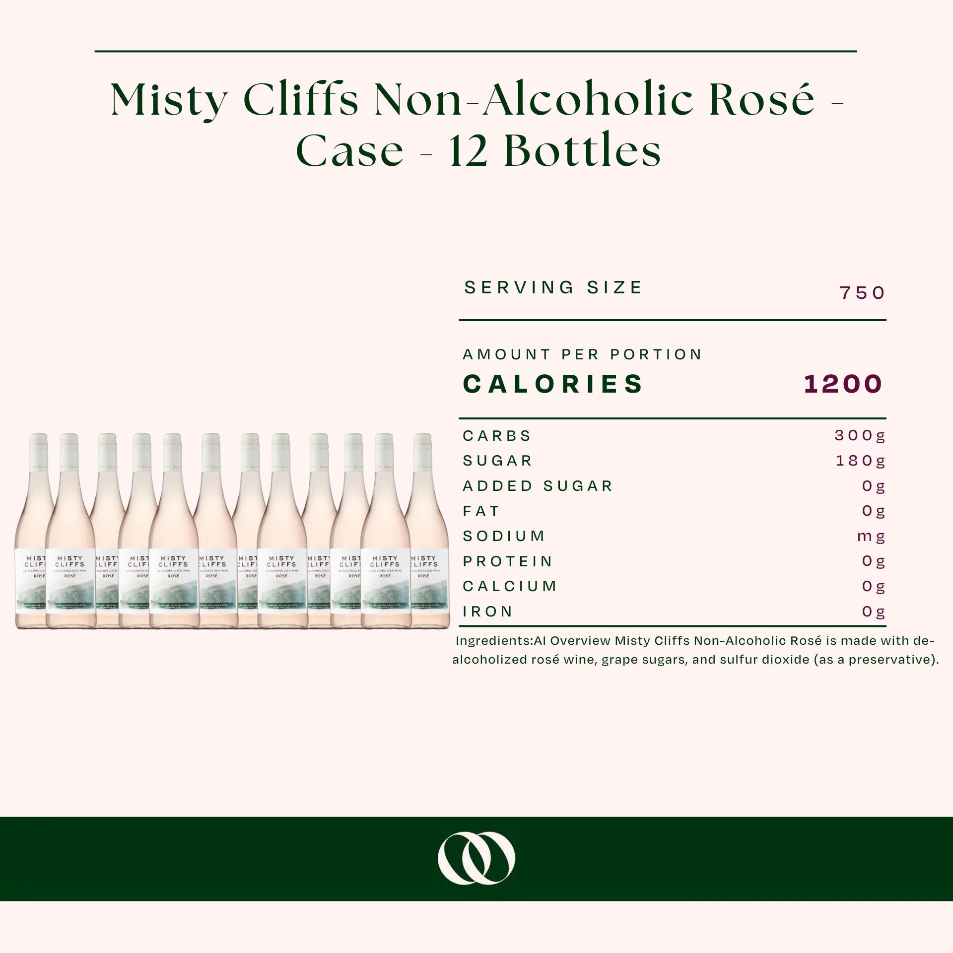 Misty Cliffs Non-Alcoholic Rosé - Case - 12 Bottles - Image 3