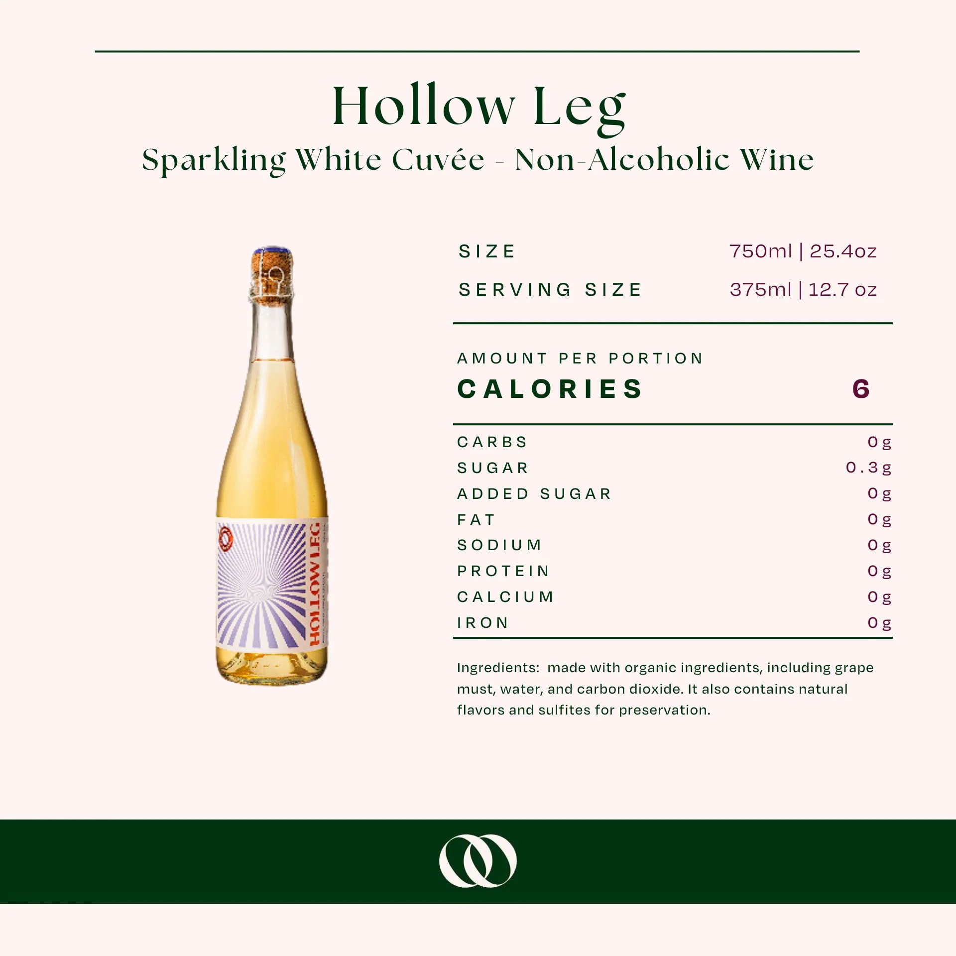 Hollow Leg - Sparkling White Cuvée - Non-Alcoholic Sparkling Wine - Image 4