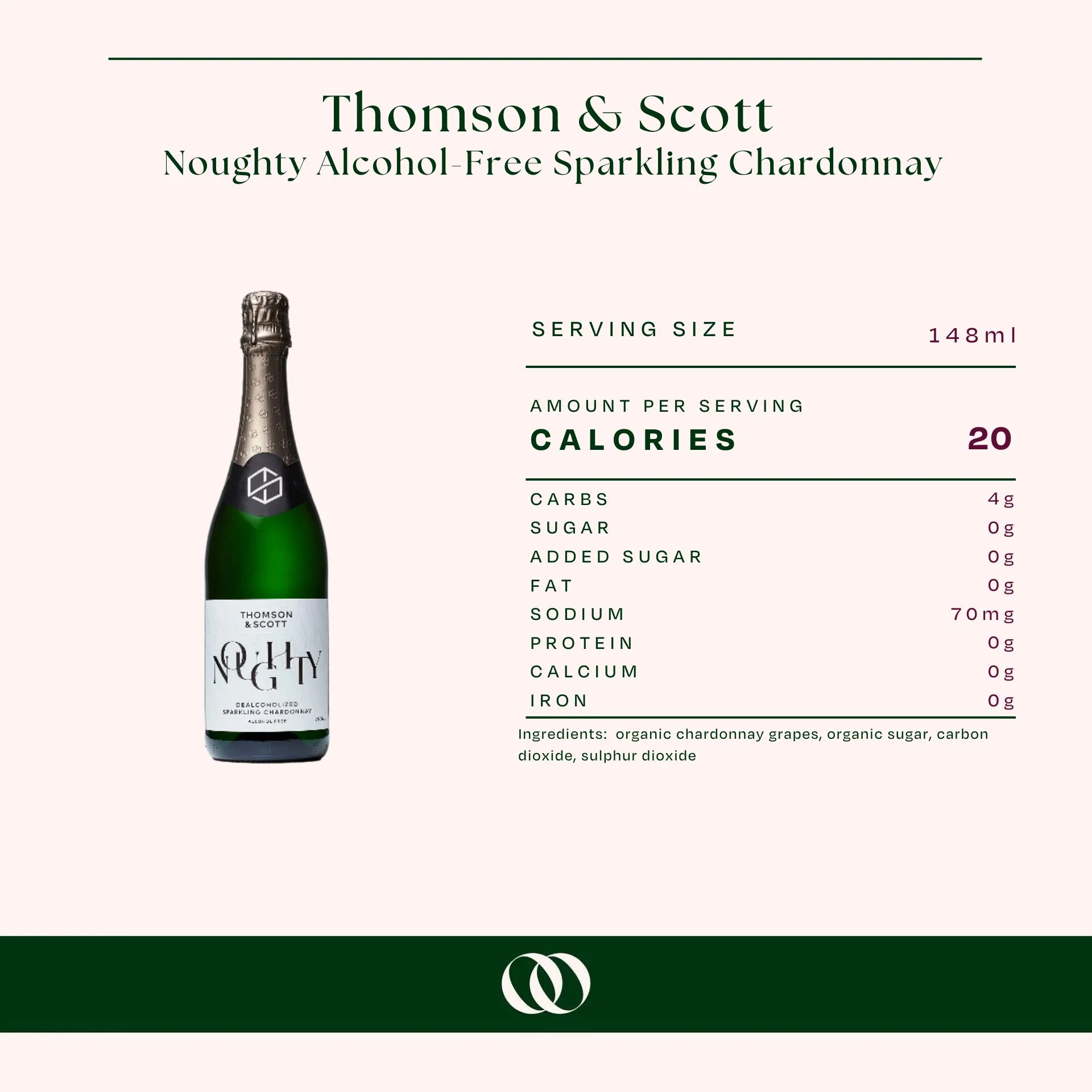 Thomson & Scott Noughty Alcohol-Free Sparkling Chardonnay - Image 3